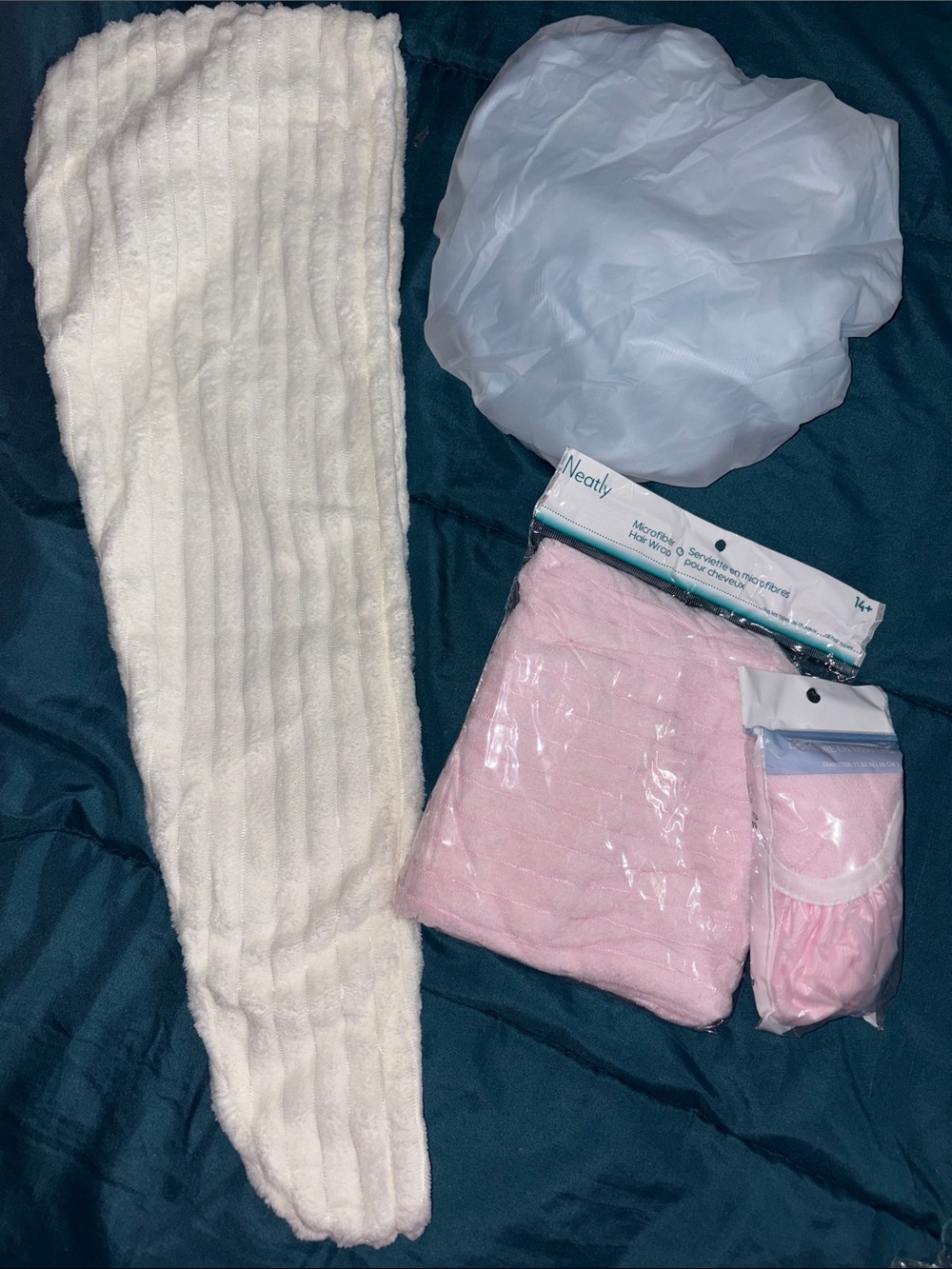 Microfiber Hair Turban & Terry Lined Shower cap - Pink
